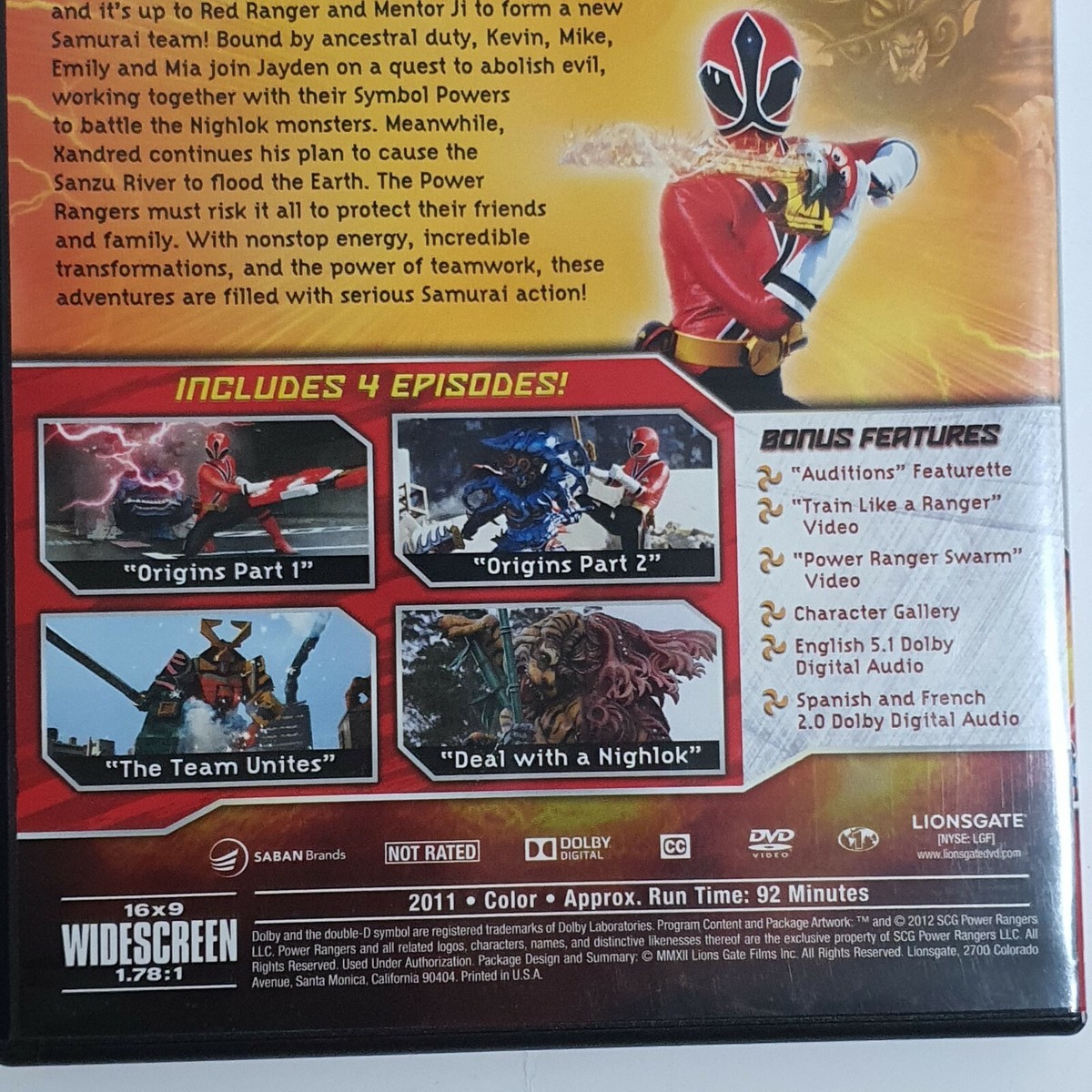 Power Rangers Samurai, Vol. 1: The Team Unites (DVD, 2012