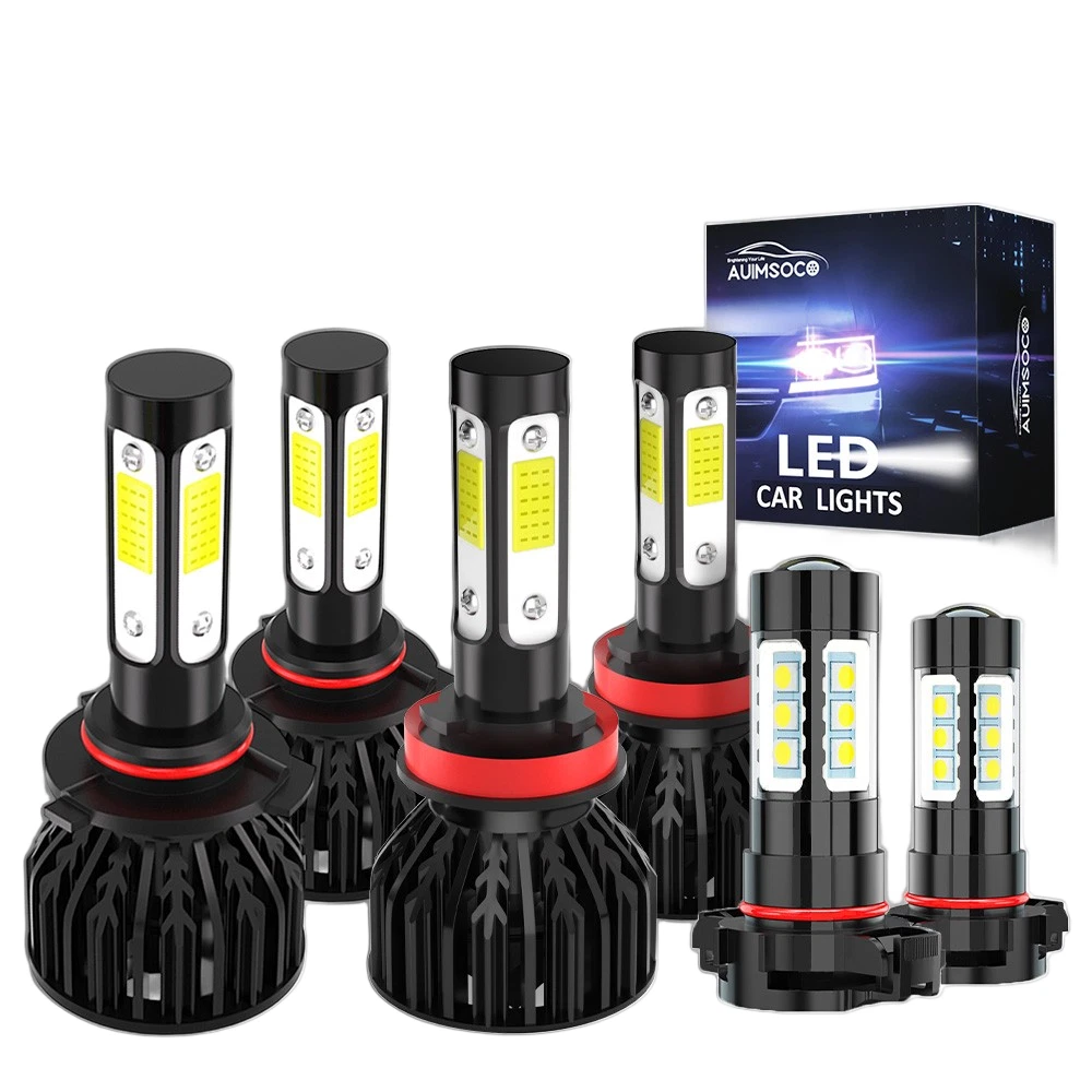 For 2007-2019 Chevrolet Silverado 1500 6x White LED Headlights Fog Light Bulbs