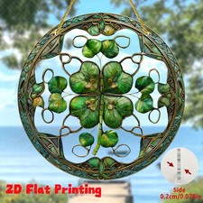 St Patricks Day Lucky Clover Acrylic Suncatcher Retro Metal Accent For Home