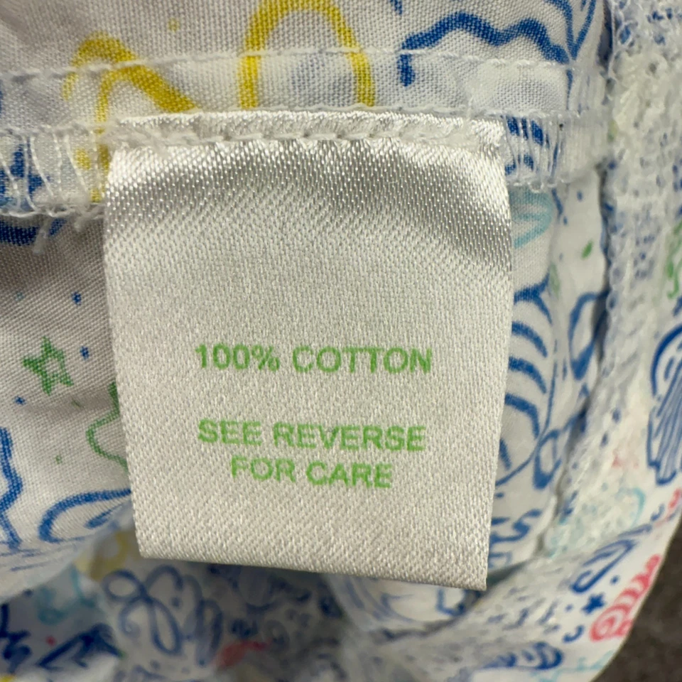 Lilly Pulitzer Dress Girls S Small Blue Sea Print Sheath Short Sleeveless Cotton - Image 4 of 4