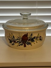 LENOX Winter Greetings 1.5 Quart COVERED CASSEROLE DISH Glass Lid