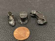 Early Antique Pre 1930s Monopoly token pieces lot zamak metal car hat show AS IS