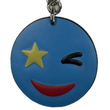 Coach Emoji Winky Blue Charm Keychain NWT