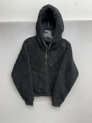 Lululemon Oh So Sherpa Half Zip Size 8 Black Jacket Hoodie Soft Fleece Teddy
