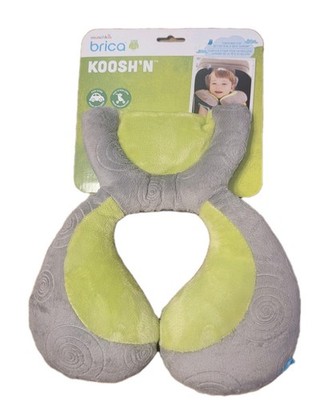 Munchkin Brica KOOSH'N Head & Neck Support Gray Green Infant Toddler Car Stroll 