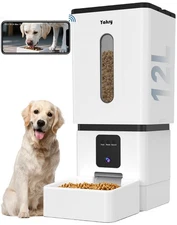 Automatic Dog Feeder Large Breed with Camera - 12L/50 Cups 5G WiFi App Contro...