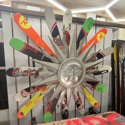 Sunburst Wall Sculpture Multicolor Retired Skis Wall Decor Fundraiser