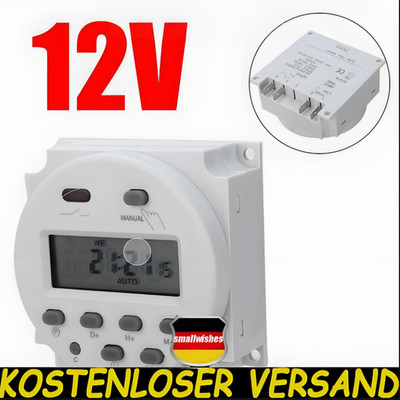 DIGITAL LCD ZEITSCHALTUHR DC 12V 16A PROGRAMMIERBAR TIMER SCHALTER ELEKTRONISCH