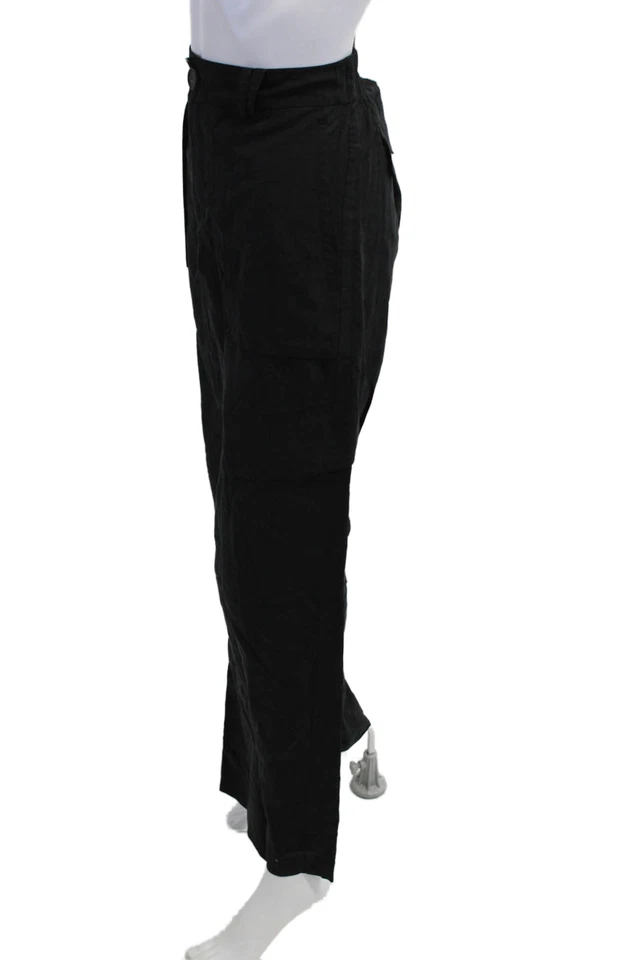 Vince Womens Cargo Pants Black Button 97% Cotton 3% Spandex Size 6 - Image 2 of 4
