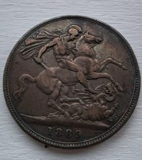 1889 Queen Victoria Silver Crown Coin-Good Condition-Collectable Coin