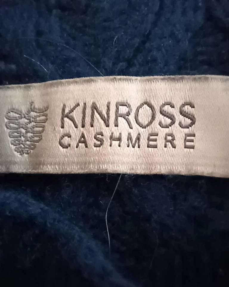 Kinross Cashmere Teal Green Mock Neck Patterned Knit Pullover Sweater Size S - Image 2 of 4