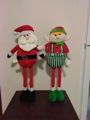 Standing Santa and elf decor