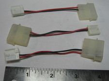 4-Pin Molex 2-Wires PC Computer Power Adapter Cable Floppy - Used Qty 3