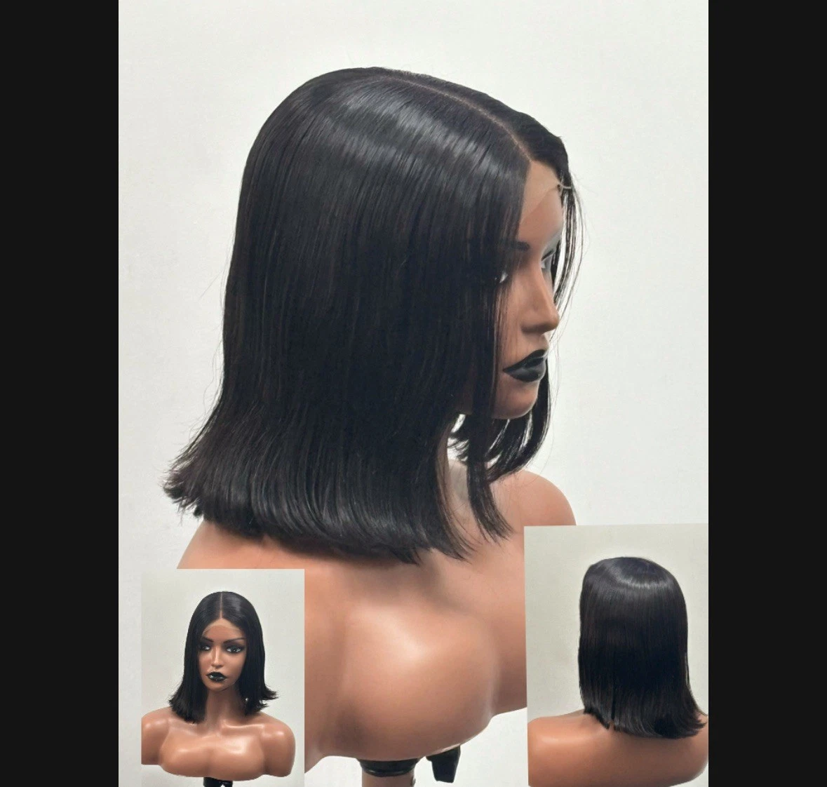 Super Double Drawn Human Hair Bob Wig Natural Colour Maintenance Hair Serum
