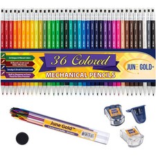 36 Assorted Colored 2.0 mm Mechanical Pencils with 36 Unique Color Leads, 36 ...