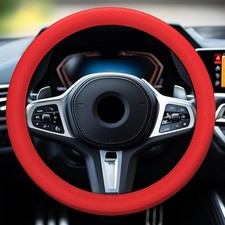 Red Car Steering Wheel Cover - Non-Slip Silicone - 1PCS - Multiple Colors