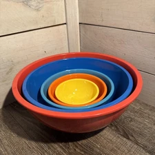 OGGI Set of 5 Multi Primary Colored Nesting Melamine Mixing / Serving Bowls