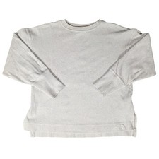 The North Face Womens Grey Relaxed Crewneck Sweatshirt Side Slit Boxy Pullover