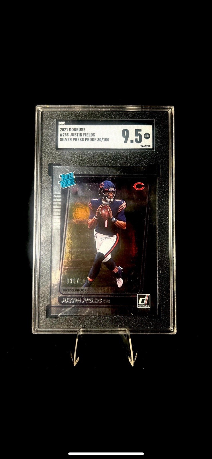 2021 Panini Donruss - Rated Rookie Justin Fields Press Proof Silver /100 SGC 9.5
