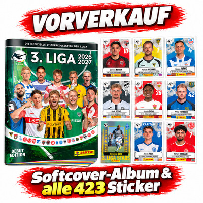 Panini 3. Liga 2026/27 - Komplett - Softcoveralbum + alle 423 Sticker