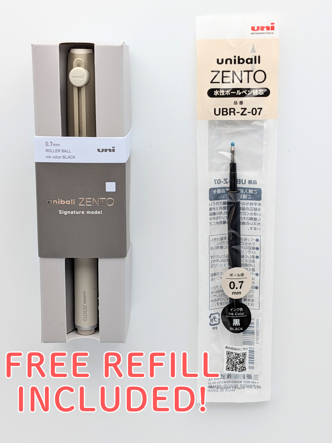 Mitsubishi Pencil uniball ZENTO Signature Model 0.7mm Champagne Gold Japan NEW