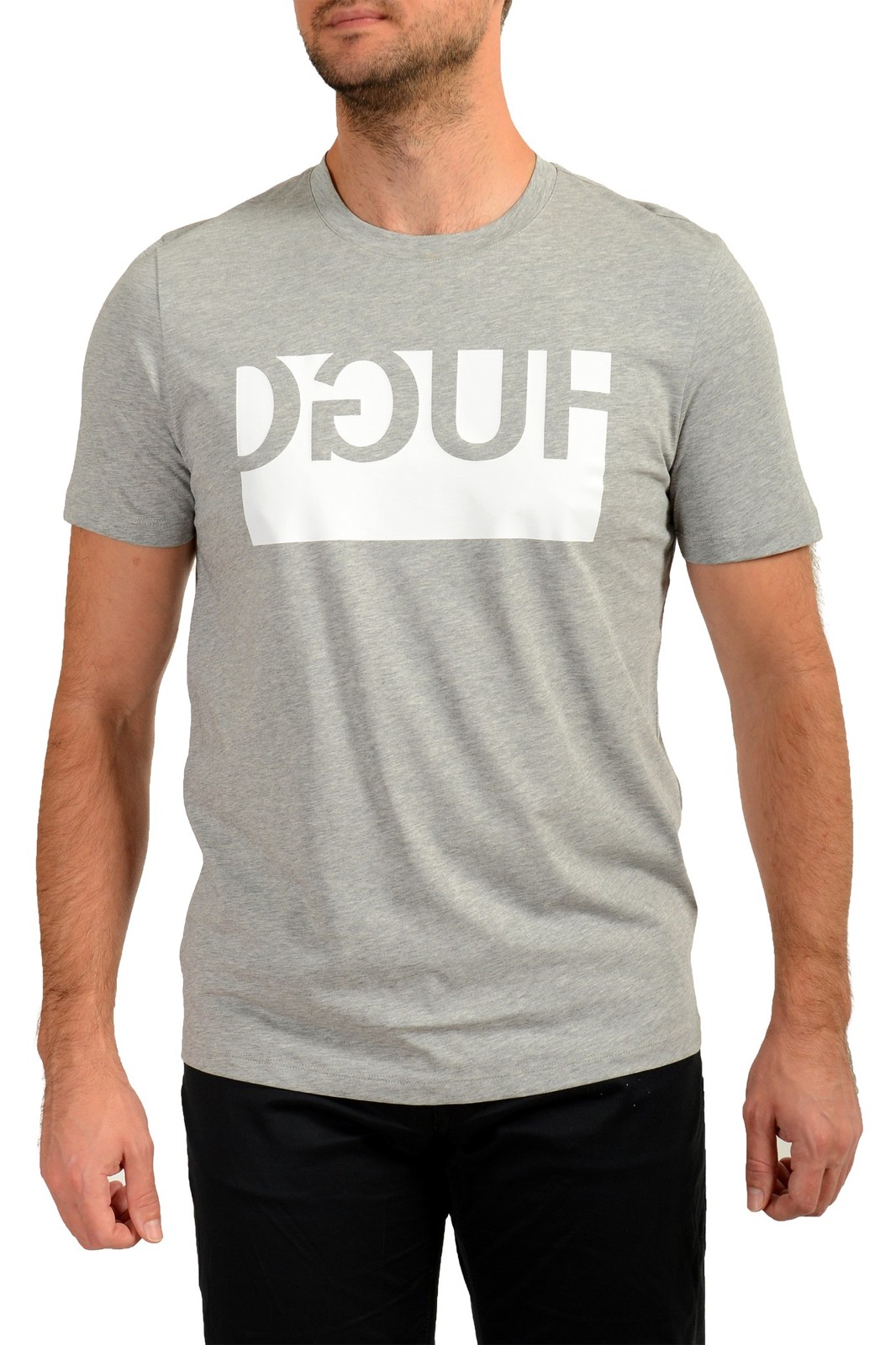 Мужская футболка Hugo Boss Doguh серого цвета с логотипом и коротким рукавом US XL IT 54 8990₽