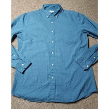 Men's Size Medium Sonoma Long Sleeve Blue  Plus Sign Detail Dress Shirt