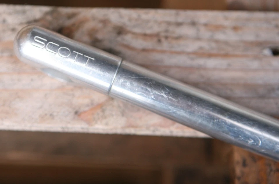 Vintage NOS NEW Scott silver timetrial triathlon guidon aéro bars Lemond - Photo 3/4