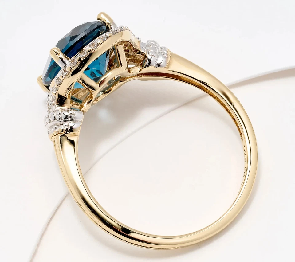 Anillo Affinity Gems Londres Topacio Azul y Circón Blanco Plata de Ley .925 - 8-OFERTA Foto 2 de 2