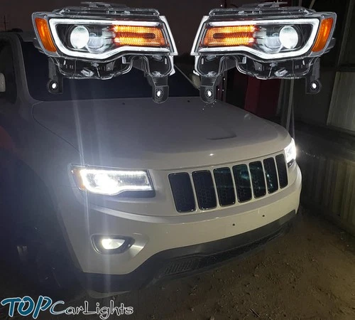 VLAND Full LED Projector Headlights For 2014-22 Jeep Grand Cherokee W/Sequential