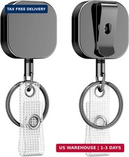 2 Pack Metal Retractable Keychain Heavy Duty Retractable Badge Reel for Badge Ho