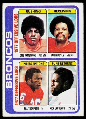Armstrong / Moses / Thompson/Upchurch TL, CL, 1978 Topps, #508, Denver Broncos,