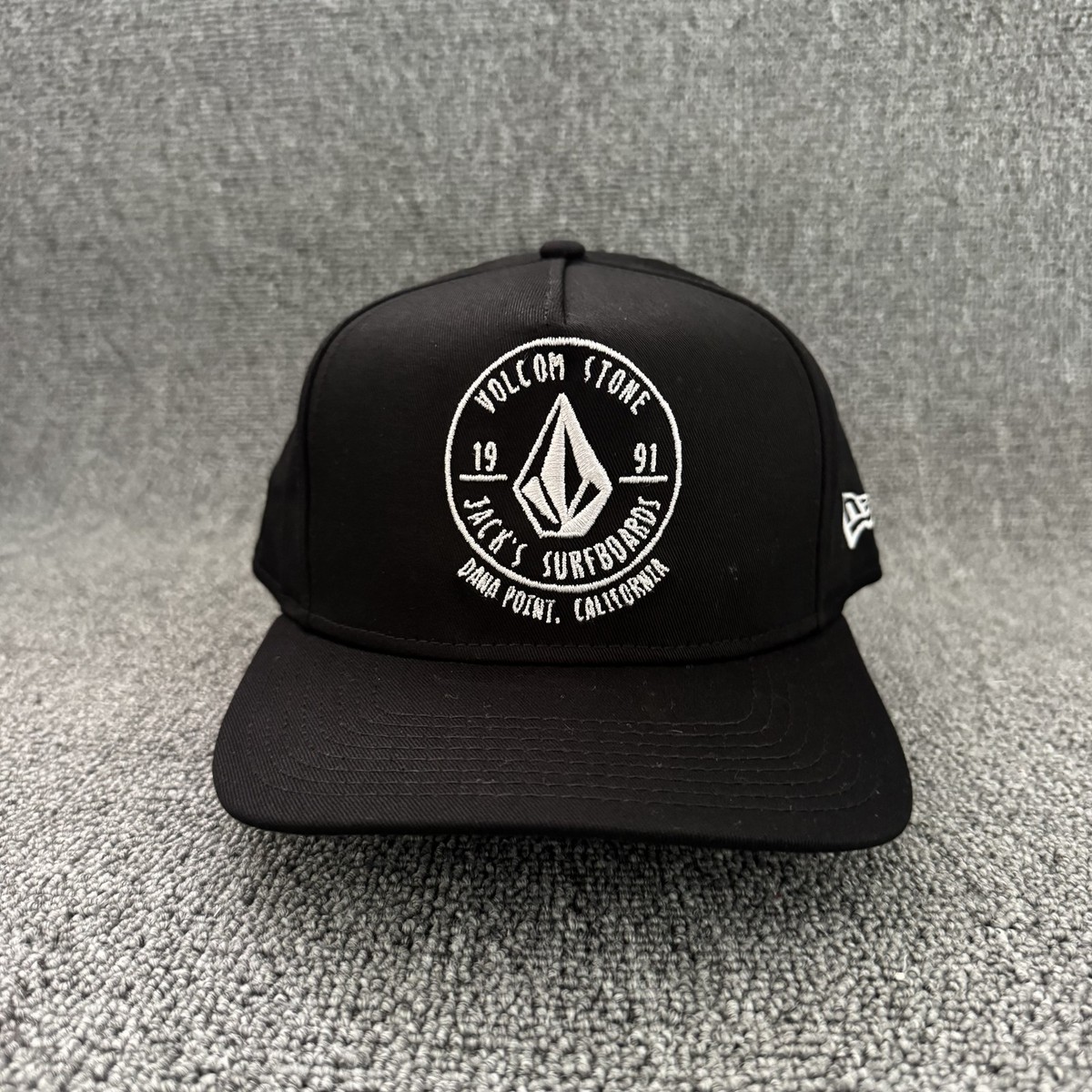 Volcom Stone New Era 9FIFTY Snapback Black Flat Brim Hat One Size