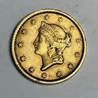 XF/AU 1853 Liberty Head Gold Dollar, $1 U.S. Type Coin ALL ORIGINAL!