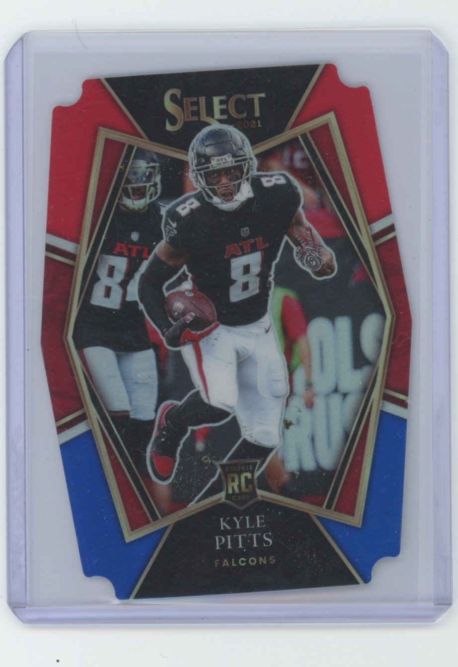 Kyle Pitts Red and Blue Prizm Die Cut 2021 Panini Select #146