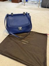 Kate Spade Navy Blue Pebble Grain Leather Large Handbag Crossbody Handbag