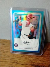 Bryce Harper 2013 Bowman Rookie Reprint Blue Sapphire Refractors #BP1 Card MLB. rookie card picture