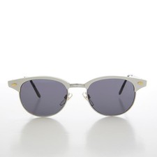 Sleek Silver Half Frame Vintage Sunglass - Minsky