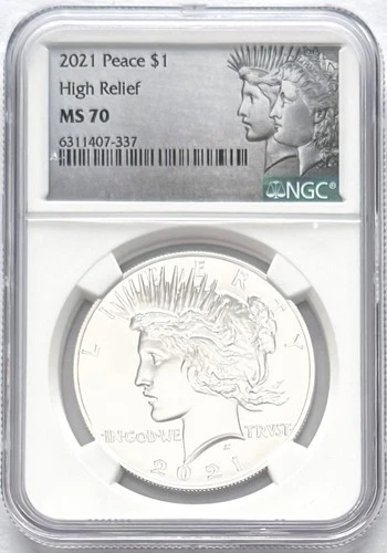 2021 SILVER PEACE DOLLAR PHILADELPHIA MINT 100TH ANNIVERSARY NGC MS70