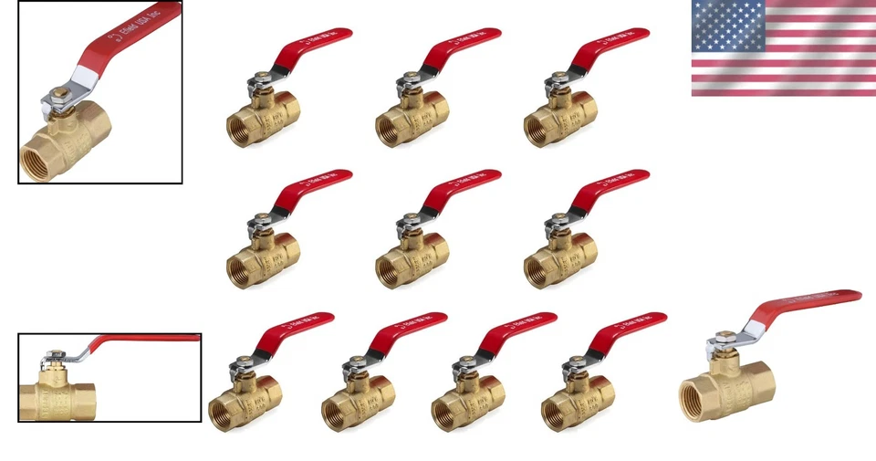 Full Port Brass Ball Valve 3/4" - Pack of 10 - Image 2 of 4