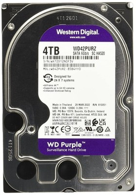 Western Digital WD Purple 4TB 3,5 Zoll SATA 6Gb/s Interne Festplatte WD42PURZ