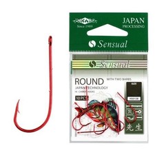Mikado Sensual Round Hooks with two barbs various sizes & colours - black & red