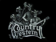 SL11110 NOS VINTAGE 1981 COUNTRY WESTERN MUSIC COMMEMORATIVE BELT BUCKLE