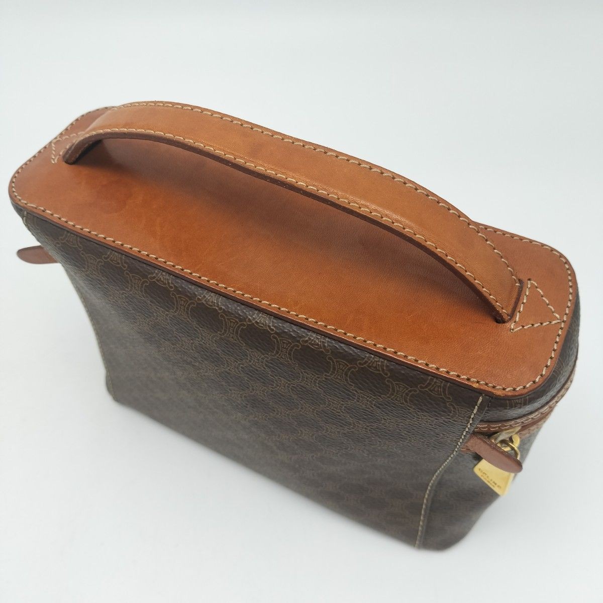 CELINE Macadam Pattern Leather Vanity Handbag Vin… - image 5