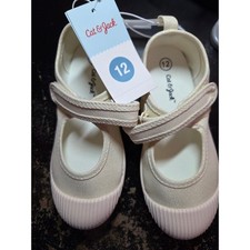 Cat Jack Kids Cream Glitter Mary Jane Canvas Sneakers Shoes Size 12 NWT