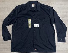 NWT Dickies Flex Work Shirt 2XL Black Long Sleeve Button Up Pockets