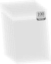 , 100 Pack Clear Bags for Mats, Pictures, Acid-Free, 9-7/16" X 12-1/4"