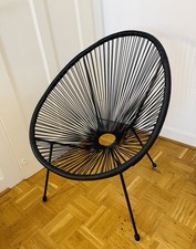 Stylischer Acapulco Sessel / Gartenstuhl in Schwarz (Design-Klassiker)