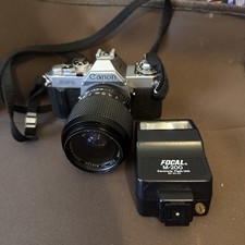 Canon AV-1 SLR 35mm Film Camera w/ Canon Lens FD 50mm 1:2 From Japan