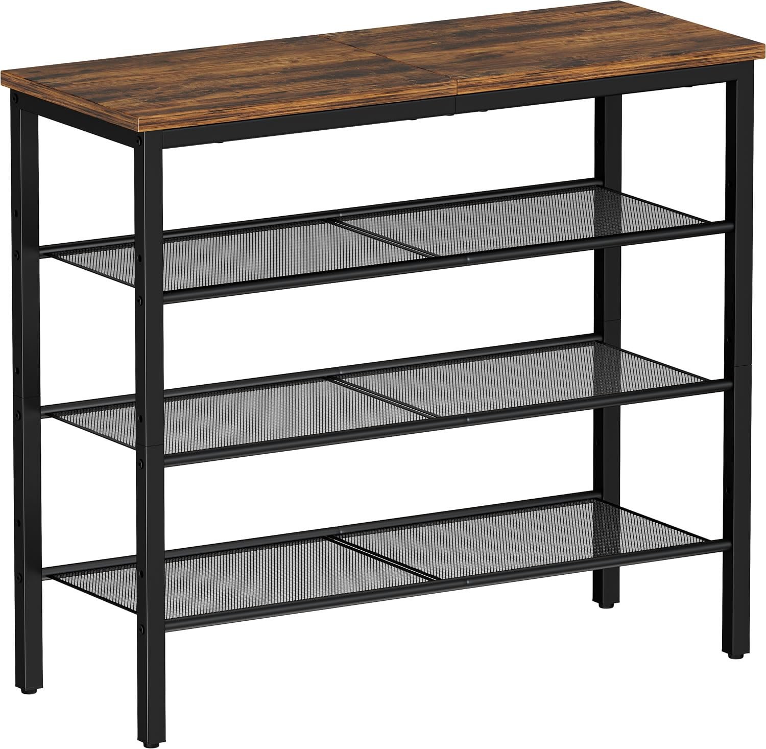 4-Tier Metal Mesh Shoe Rack Organizer Holds 12-16 Pairs-image